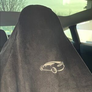 Black Embroidered Car Logo Seat Cover